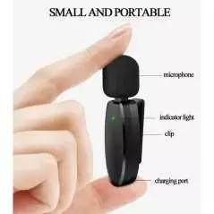 Microphone cravate sans fil double micro à revers pour Camera, MICRO CRAVATE SANS FIL AP003-2-3IN1,synchronisation automatique.