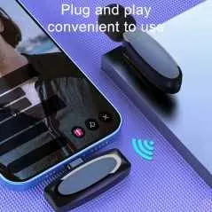 Mini microphone cravate lavalier sans fil AP004-C avec boîtier de chargement pour Type-c