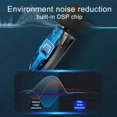 Mini microphone cravate lavalier sans fil AP004-C avec boîtier de chargement pour Type-c