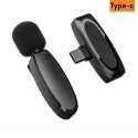 Mini microphone cravate lavalier sans fil AP004-C avec boîtier de chargement pour Type-c