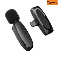 Mini microphone cravate lavalier sans fil AP004-C avec boîtier de chargement pour Type-c