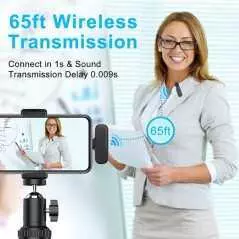 Mini microphone cravate lavalier sans fil K60-C avec boîtier de chargement pour Type-C Smartphones