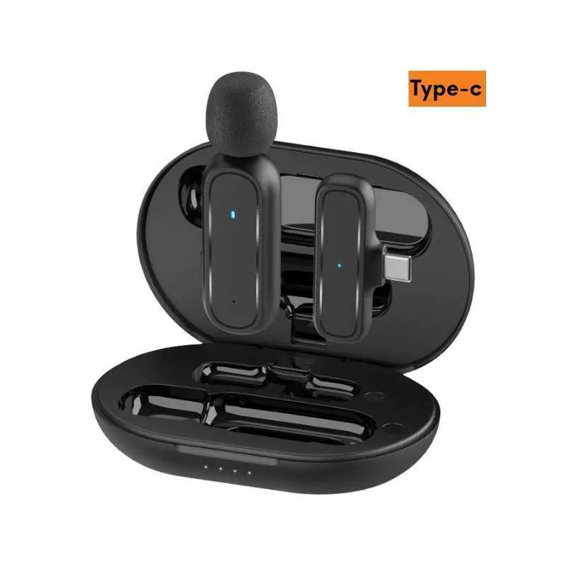 Mini microphone cravate lavalier sans fil K60-C avec boîtier de chargement pour Type-C Smartphones