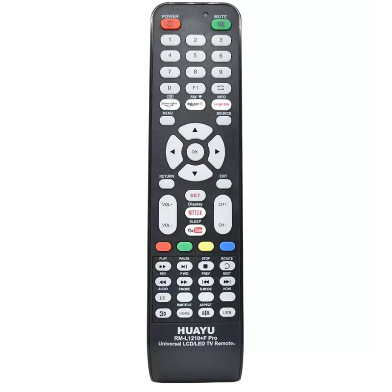 Télécommande universelle lcd led smart tv HUAYU RM-L1210 + F Pro pour LG SHARP SAMSUNG SONY Hisense Skyworth Haier Panasonic