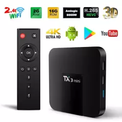 Mini TV Box TX3 4K Amlogic S905W Quad core H.265 décodage 2.4 GHz WiFi 2Go / 16Go