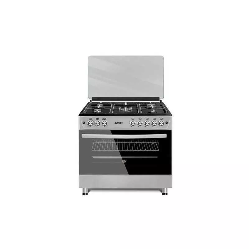 Cuisinière à Gaz ASTECH 5 Feux 90x60 cm - Inox Grande Capacité "Full Option"