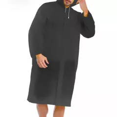 Manteau de pluie bouton imperméable clair transparent a capuche