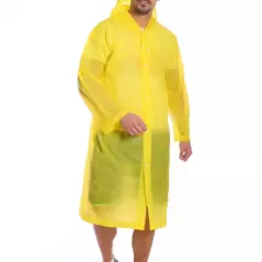 Manteau de pluie bouton imperméable clair transparent a capuche