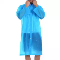 Manteau de pluie bouton imperméable clair transparent a capuche
