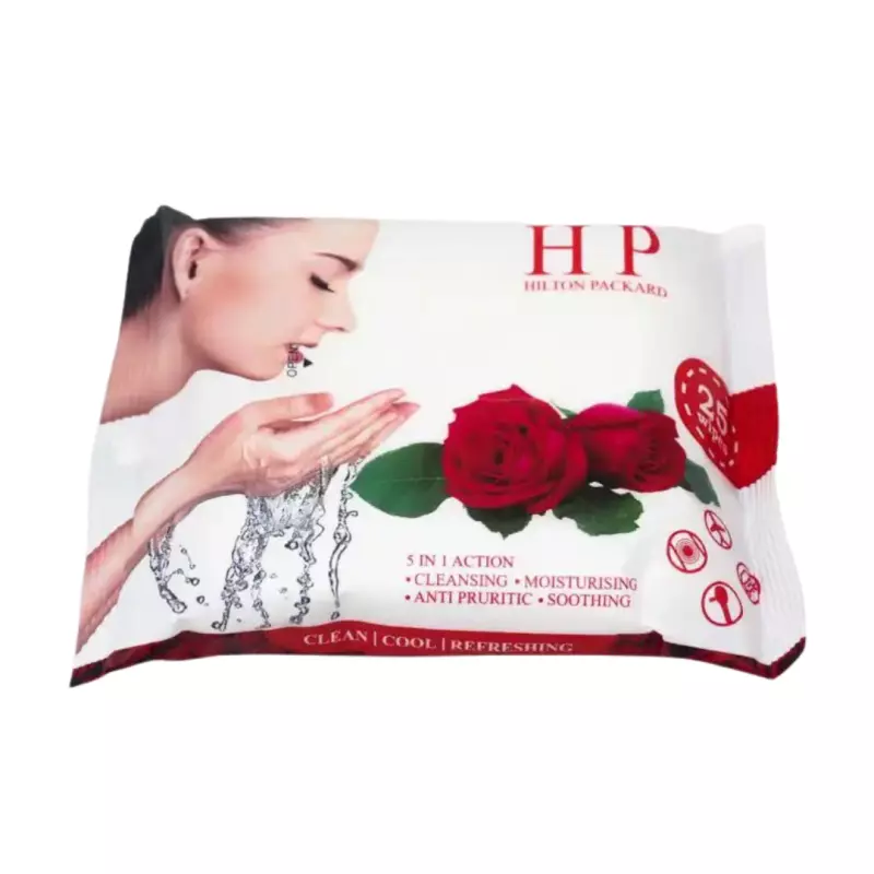 Pack de 25 Lingettes humides hydratantes nettoyantes, apaisantes et rafraîchissantes pour le visage