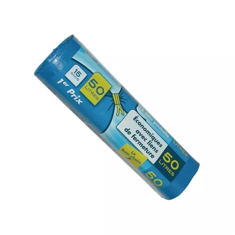 Paquets de 15 Sacs poubelles écologique polyéthylène bleu 50 lires