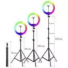 Ring light LED colorée 45 cm RGB MJ18 3D pour trépied selfie et vidéo