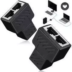 Adaptateur de répartiteur RJ45, Câble Ethernet RJ45 CAT5 6 Port LAN 1 à 2 façons femelle