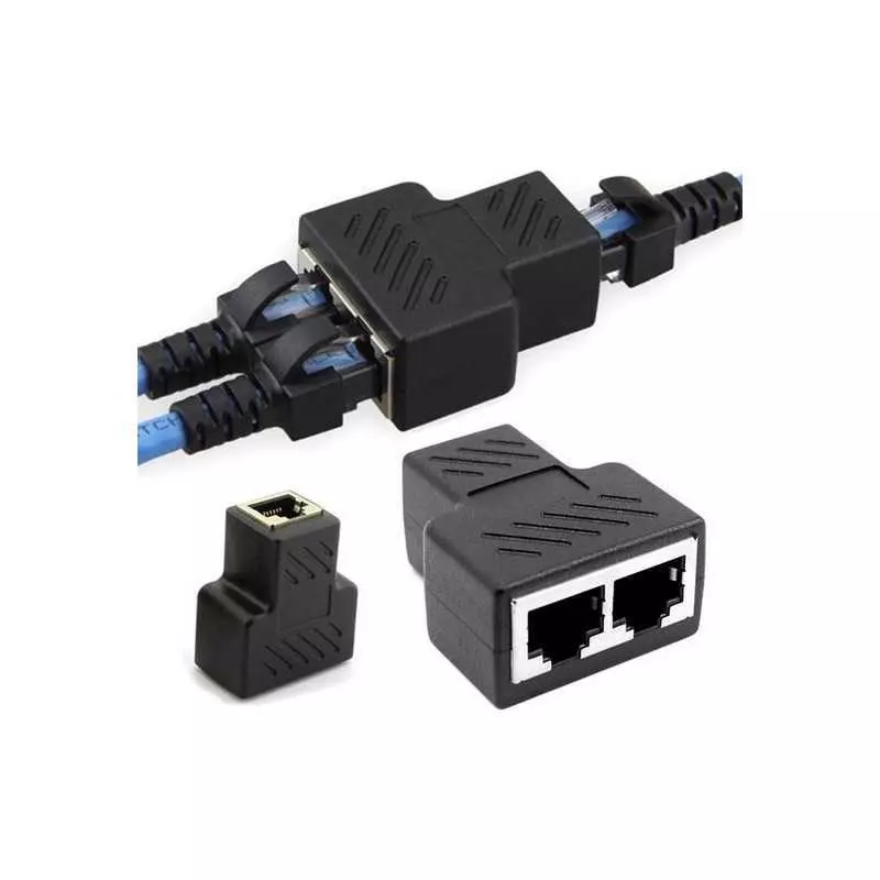 Adaptateur de répartiteur RJ45, Câble Ethernet RJ45 CAT5 6 Port LAN 1 à 2 façons femelle