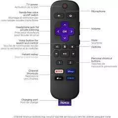 Lecteur de streaming Roku Ultra LT (4K/HDR/HD) avec remote vocale, Ethernet, HDMI 6FT 4K stockage 64Go