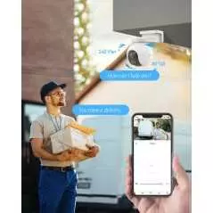 Caméra de sécurité EZVIZ EB8 4G 3MP sur Batterie 10400mAh avec Suivi Auto, Détection de Personne,