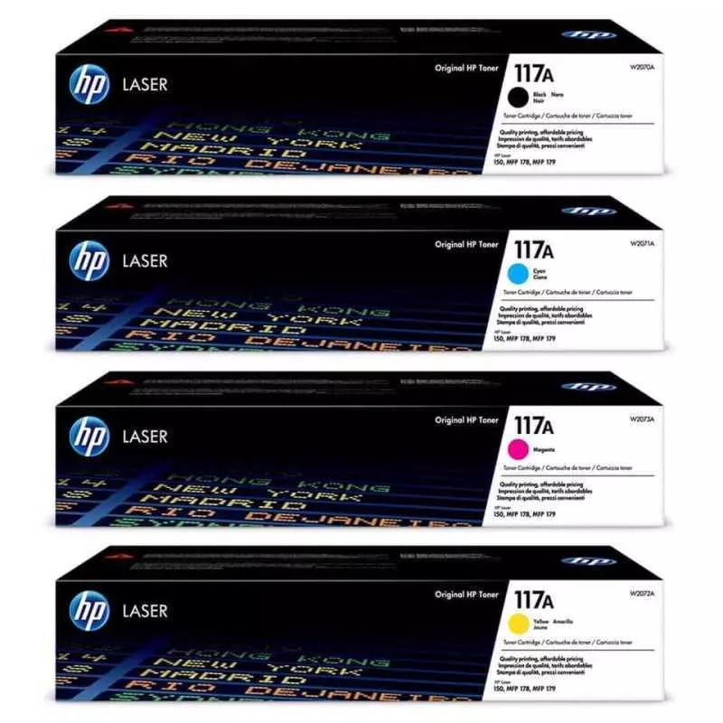 Cartouche toner HP 117A (W2070A) Noir - Magenta - Cyan - Yellow