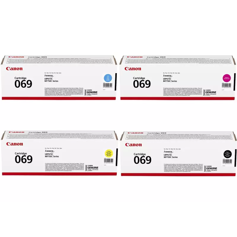 Cartouche toner canon 069 original noir cyan magenta yellow