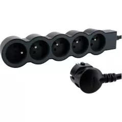 Rallonge Multiprise LEGRAND FB 5x2P+T standard 3m 1.5mm² - Noir