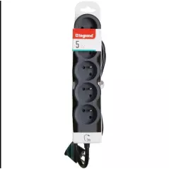 Rallonge Multiprise LEGRAND FB 5x2P+T standard 3m 1.5mm² - Noir