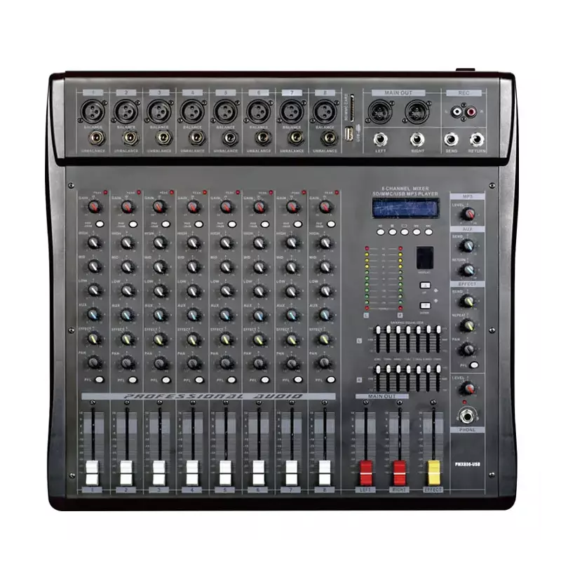 Table de mixage audio professionnelle PMX808D avec USB et BT