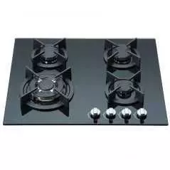 Plaque de cuisson Vov VGH4002BK 4Feux 60X60 Verre Noir