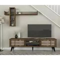 Table Téléviseur LOGAN TV T901 Unit Walnut Textile