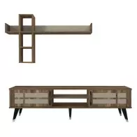 Table Téléviseur LOGAN TV T901 Unit Walnut Textile