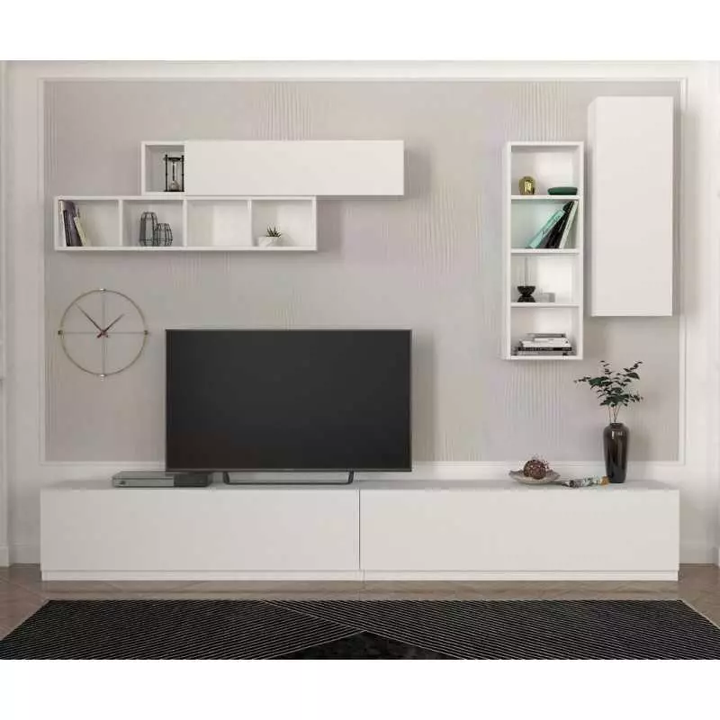 Ensemble Meuble TV EGE2 T701-3BL Unit White 2,40M