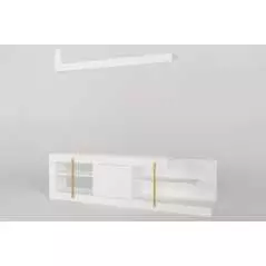 Ensemble meuble TV T722 et étagère Manon Blanc