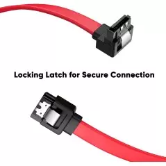 Câble disque dur SATA III 6,0 Gbit/s 7 broches femelle vers angle droit vers le bas avec loquet de verrouillage