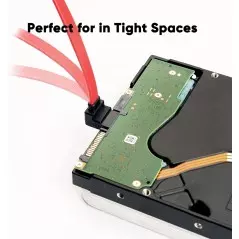 Câble disque dur SATA III 6,0 Gbit/s 7 broches femelle vers angle droit vers le bas avec loquet de verrouillage