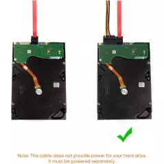 Câble disque dur SATA III 6,0 Gbit/s 7 broches femelle vers angle droit vers le bas avec loquet de verrouillage