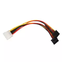 Cable d'alimentation IDE mâle à double SATA 15.5 cm pour disques durs SATA et lecteurs CD ROM