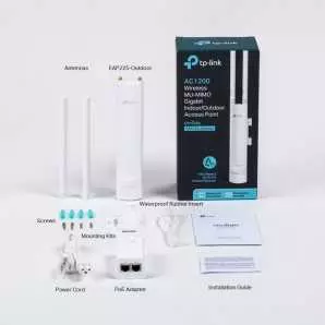 Point d'Accès Extérieur TP-Link EAP225 | Wi-Fi AC1200 MU-MIMO | Omada Mesh | Gigabit PoE | IP65