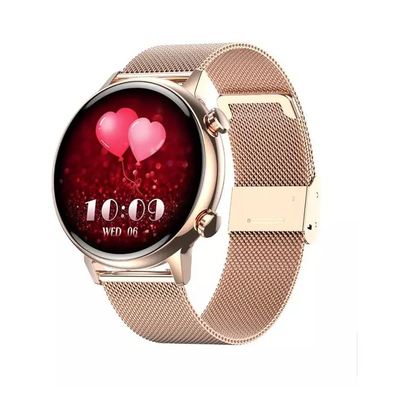 Montre intelligente pour femme Gtab GT9 Princess Edition avec écran Amoled de forme ronde de 1,1 pouces