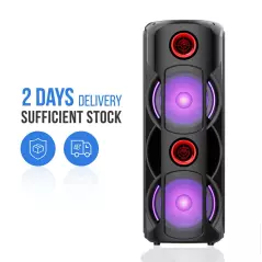 Haut parleur Bluetooth sans fil haute puissance 80W, caisson de basses Portable son Surround 360 stéréo avec micro à distance