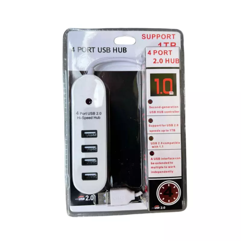 Hub USB 2.0 4 ports, prend en charge jusqu'à 1To