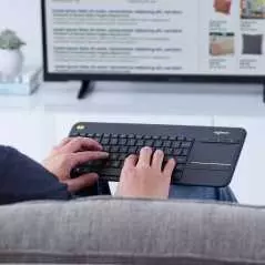 Clavier Logitech K400 Plus Connectivité sans fil RF Noir Interface USB