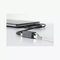 Connecteur de câble RJ45 blindé à double tête droit avec câble réseau à bande large