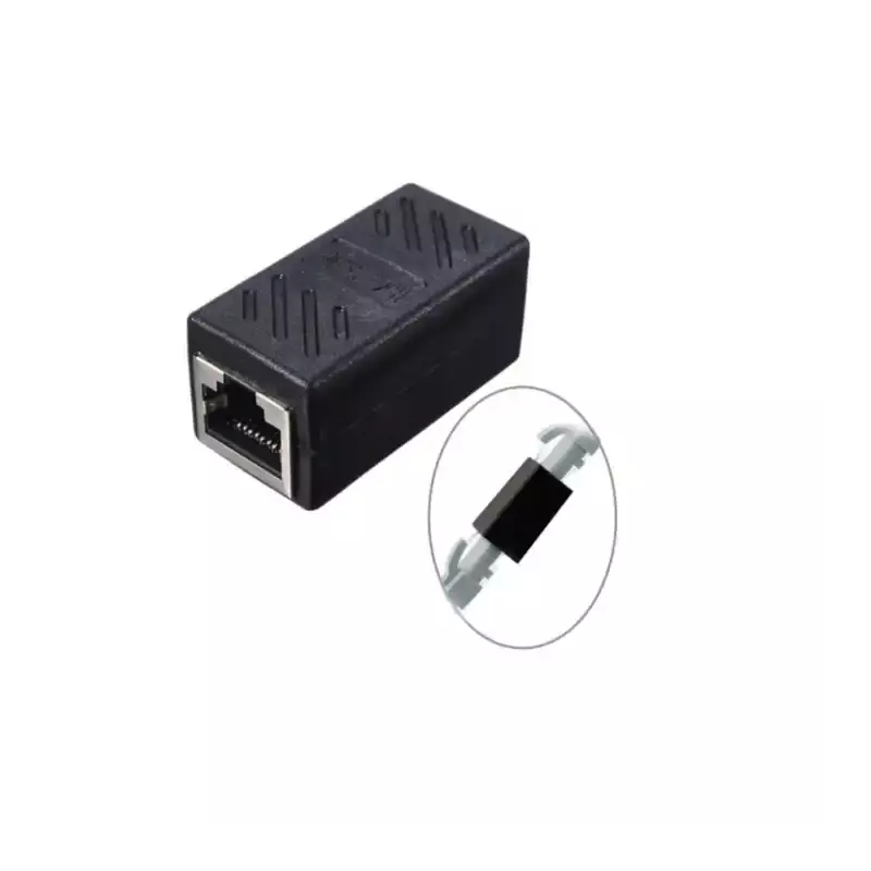 Connecteur de câble RJ45 blindé à double tête droit avec câble réseau à bande large