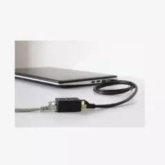 Connecteur de câble RJ45 blindé à double tête droit avec câble réseau à bande large