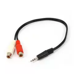 Écouteur Audio Mic Splitter Câble Adaptateur 2 Mâle à 1 Femelle 1 entrée à 2 sorties Stéréo Polybag Stock Aux Câble f