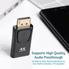 Displayport mâle à HDMI femelle connecteur de port d'affichage DP à HDMI Mini taille Ultra 4K 1080p