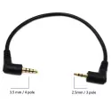 Prise stéréo Mono TRS TRRS Câble auxiliaire Angle 3.5mm 4 pôles à 2.5mm 3 pôles Casque stéréo