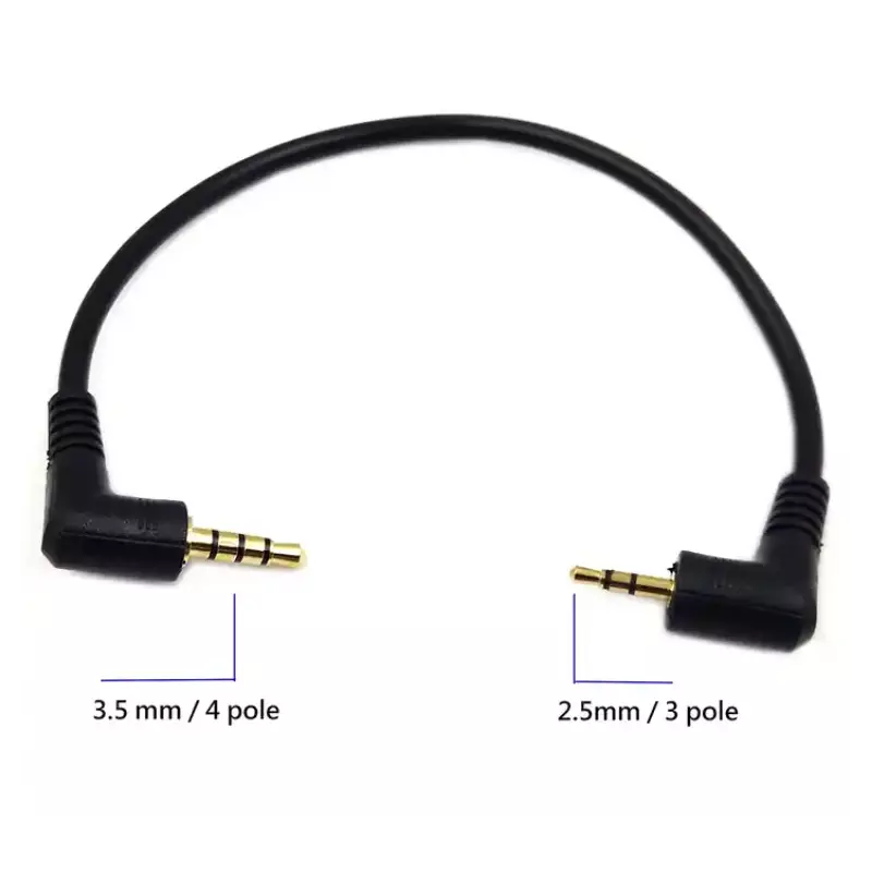 Prise stéréo Mono TRS TRRS Câble auxiliaire Angle 3.5mm 4 pôles à 2.5mm 3 pôles Casque stéréo