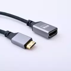 Câble en aluminium CA-195 4K 60Hz Mini HDTV vers HDTV femelle HDR 3D 18Gbps Compatible avec Camera caméscope