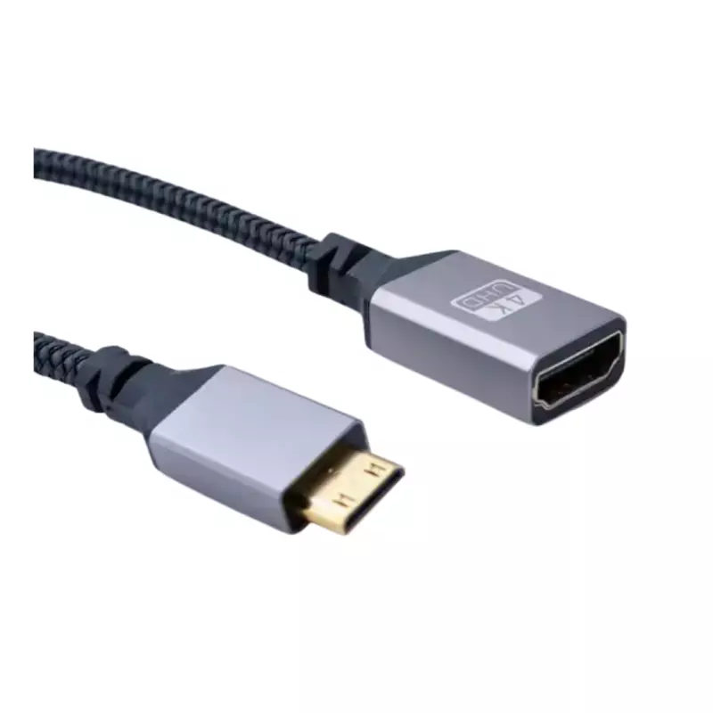 Mini Câble en aluminium CA-195 4K 60Hz HDTV vers HDTV femelle HDR 3D 18Gbps Compatible avec Camera caméscope