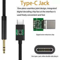 Câble adaptateur USB de Type C à 3.5mm, connecteur mâle pour casque Audio de voiture
