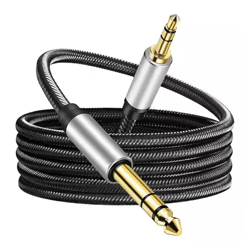 Câble audio Aux Jack 3.5mm à 6.35mm pour haut-parleur de voiture casque haut-parleur stéréo MP3/4 PC câble haut-parleur